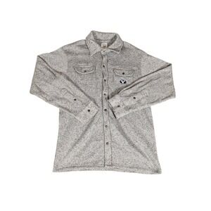 Original Rivarly Threads BYU Cougars Gray Fleece‎ Button Down Long Sleeve Mens M